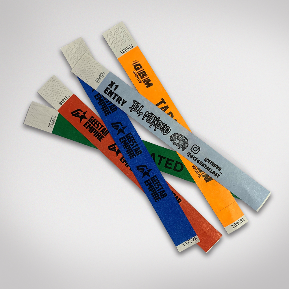 Paper wristbands with hot sale a message