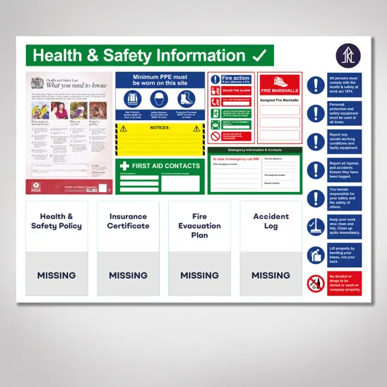 branded health and safety notice board