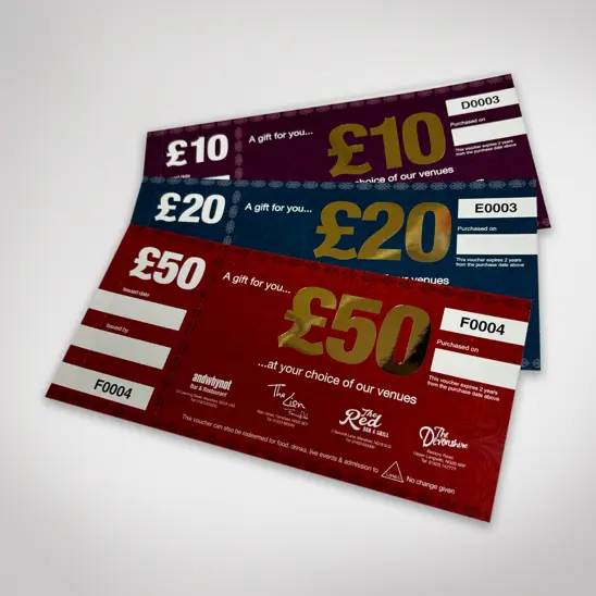 Foiled Gift Vouchers